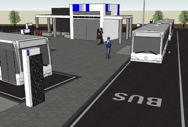 Gráfico de la futura parada preferente de guaguas de Puerto del Carmen.