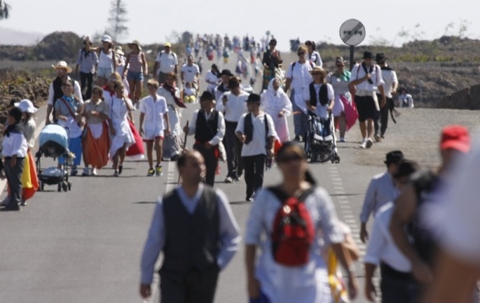 Un momento de la Romería de Los Dolores, este domingo.