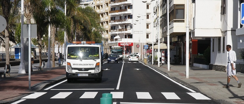 El tramo de la avenida marítima que desde este lunes es de doble sentido.