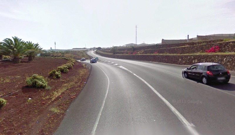 Cruce de las carreteras LZ-2 y LZ-40, donde se produjo el accidente.