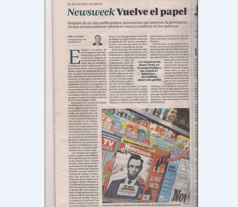 Noticia aparecida en el periódico ABC.