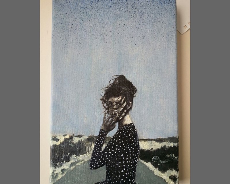 "Mujer en camino", título de la obra ganadora.