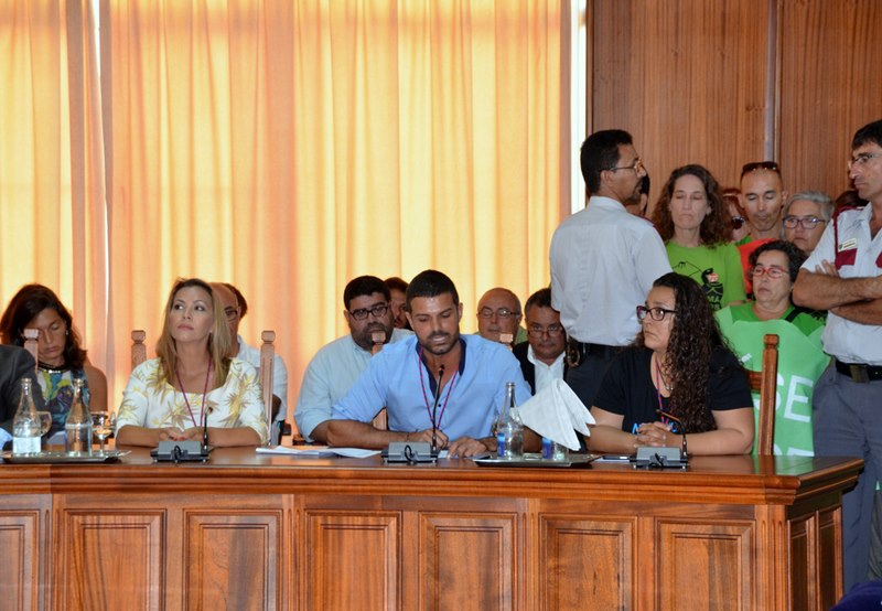 Tomás López en un Pleno del Cabildo de Lanzarote.