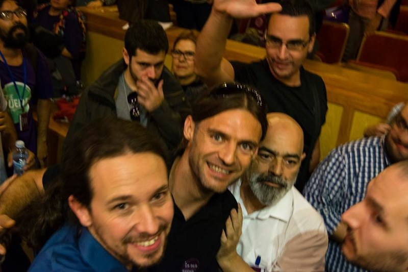 José Ramón Galindo, junto al líder de Podemos, Pablo Iglesias.
