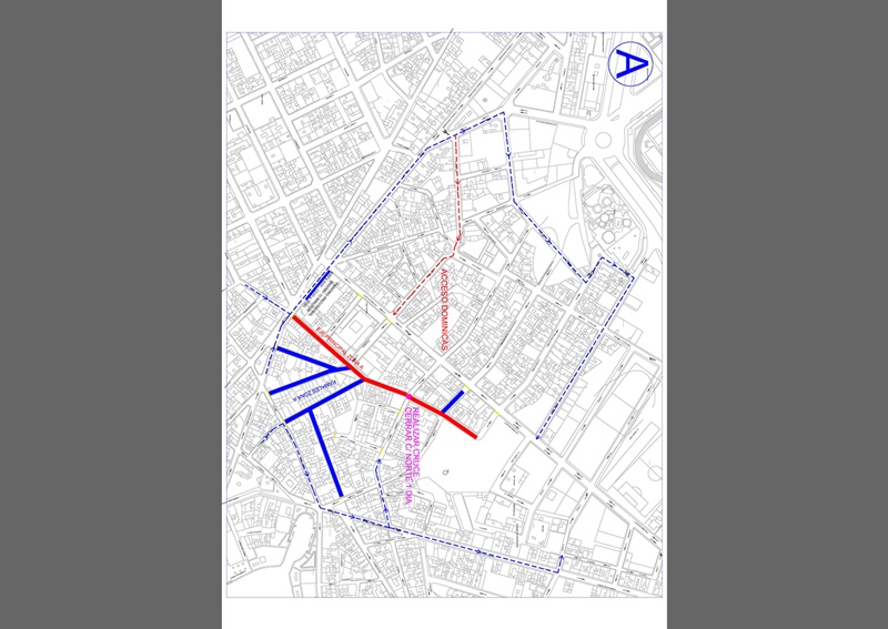 Plano de desvíos por obras fase A.
