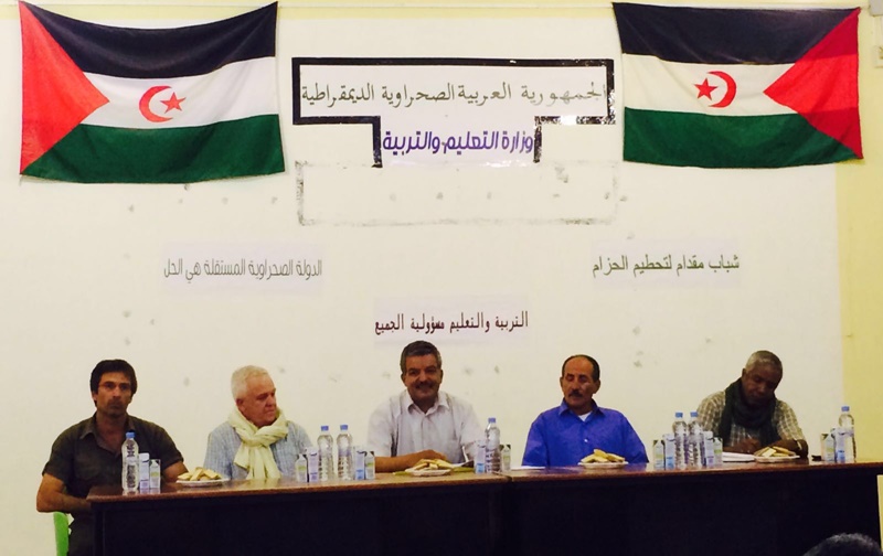 Pedro San Ginés, en un encuentro con el ministro de Educación de la República Árabe Saharaui Democrática.