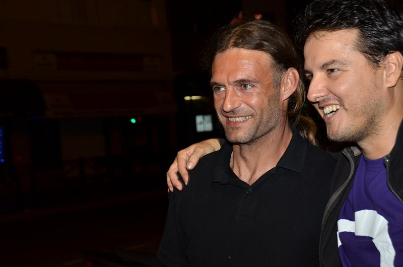 El senador de Podemos por Lanzarote, José Ramón Galindo, junto a Carlos Meco, consejero del Cabildo.