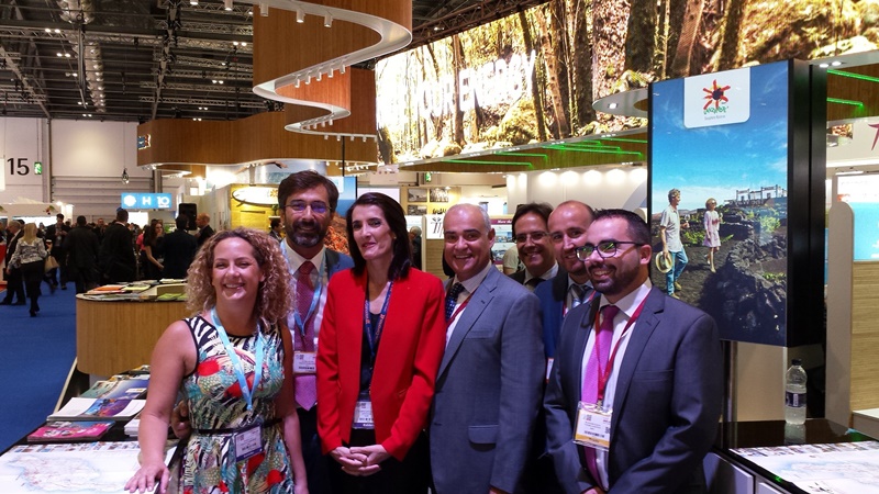 La delegación lanzaroteña, en la World Travel Market del año pasado.