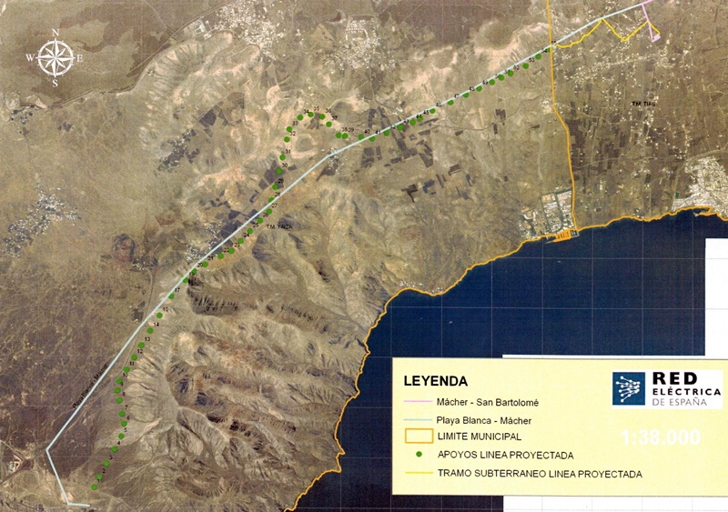 Trazado de la línea: en azul el actual y en verde el nuevo.