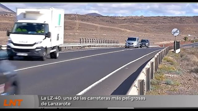 La LZ-40, una de las carreteras más peligrosas de Lanzarote
