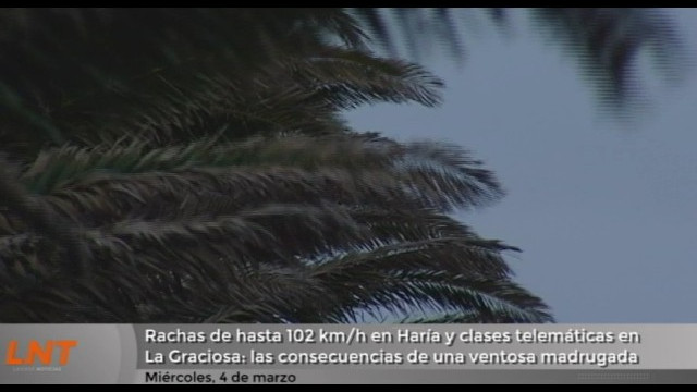 Rachas de hasta 102 km/hora en Haría y clases telemáticas en La Graciosa