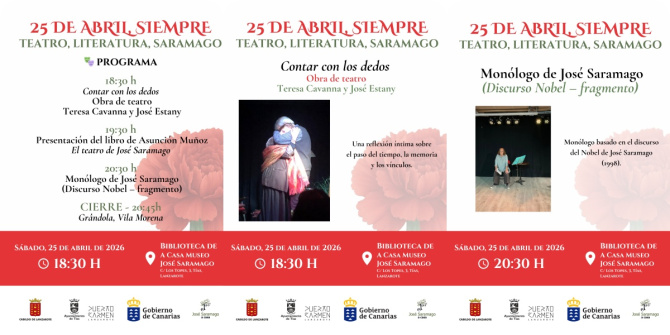 El próximo 25 de abril la Biblioteca de José Saramago en Puerto del Carmen acoge una jornada cultural muy especial