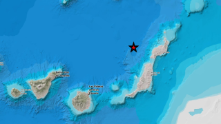 Registrado un terremoto de magnitud 2,6 cerca de Lanzarote 