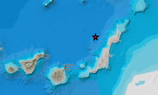 Registrado un terremoto de magnitud 2,6 cerca de Lanzarote 