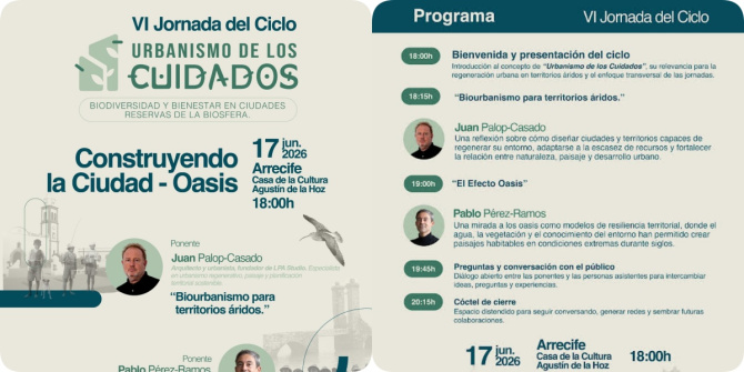 La VI Jornada de Urbanismo de los Cuidados reflexiona sobre paisaje, resiliencia y adaptación en territorios áridos La VI Jornada de Urbanismo de los Cuidados reflexiona sobre paisaje, resiliencia y adaptación en territorios áridos
