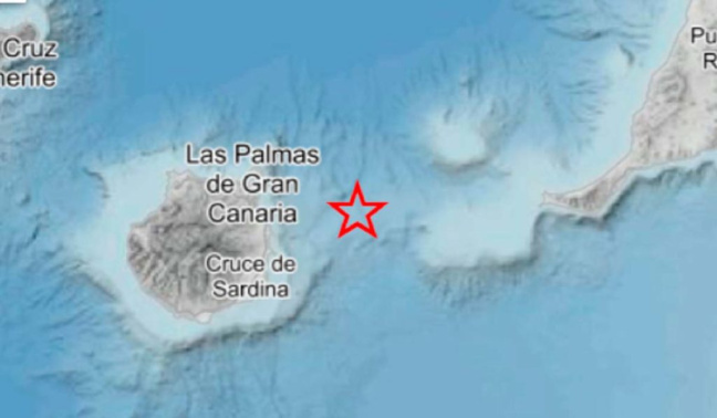 Se registra un terremoto de 3,9 entre Gran Canaria y Fuerteventura