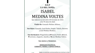 Fallece en Arrecife Isabel Medina Voltes a los 94 años Fallece en Arrecife Isabel Medina Voltes a los 94 años