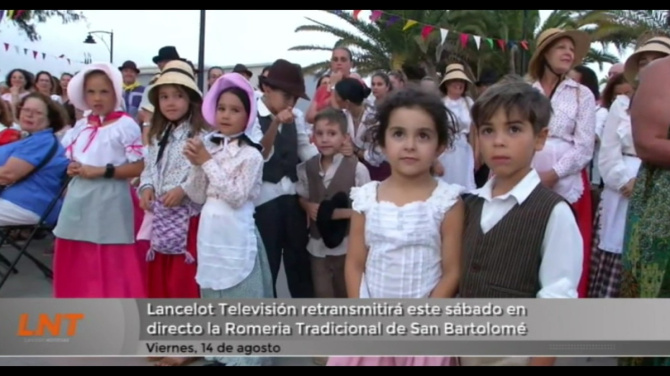Lancelot Televisión retransmitirá este sábado en directo la Romería Tradicional de San Bartolomé Lancelot Televisión retransmitirá este sábado en directo la Romería Tradicional de San Bartolomé