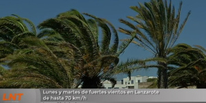 Lunes y martes de fuertes vientos en Lanzarote de hasta 70 km/hora