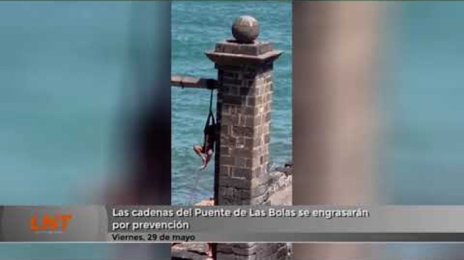 Las cadenas del Puente de las Bolas se engrasarán por prevención