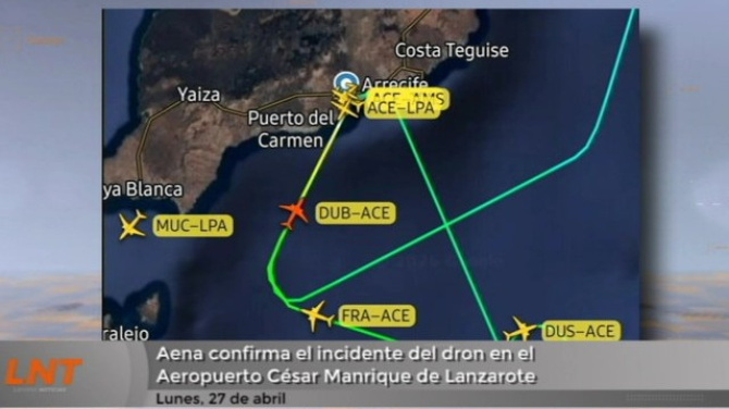 Aena confirma el incidente del dron en el Aeropuerto César Manrique de Lanzarote