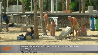 Lanzarote registrará hoy temperaturas próximas a los 37 grados Lanzarote registrará hoy temperaturas próximas a los 37 grados