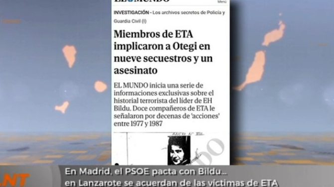En Madrid, el PSOE pacta con Bildu... en Lanzarote se acuerdan de las víctimas de ETA
