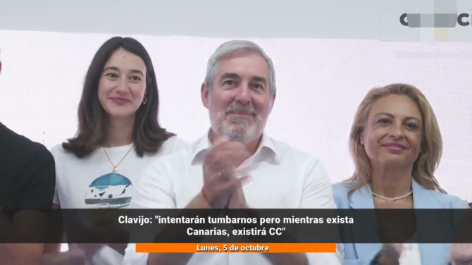 Clavijo: "Intentarán tumbarnos, pero mientras exista Canarias, existirá Coalición Canaria"