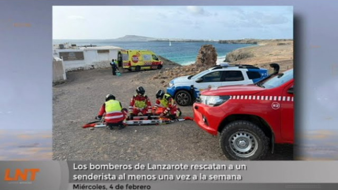 Los Bomberos de Lanzarote rescatan a un senderista al menos una vez a la semana