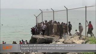 Ceuta, con 80.000 habitantes, se colapsa tras la llegada de 50.000 inmigrantes ilegales Ceuta, con 80.000 habitantes, se colapsa tras la llegada de 50.000 inmigrantes ilegales