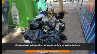 Contenedores estropeados, un "punto sucio" y un vecino incívico en Arrecife