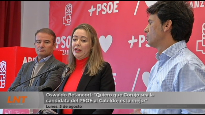 Oswaldo Betancort: " Quiero que Corujo sea candidata del PSOE al Cabildo, es la mejor"