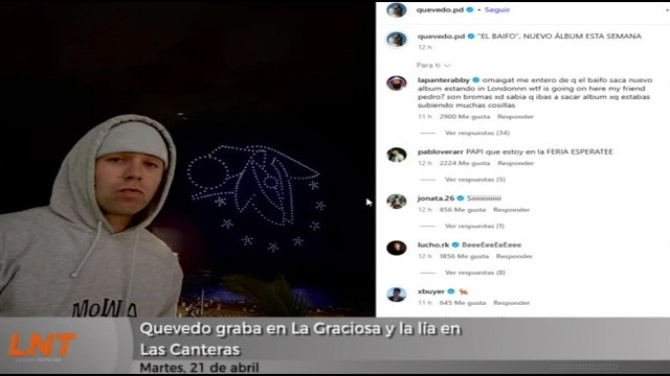 Quevedo graba en La Graciosa y la lía en Las Canteras