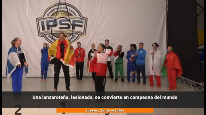 Una lanzaroteña se convierte en campeona del mundo compitiendo lesionada
