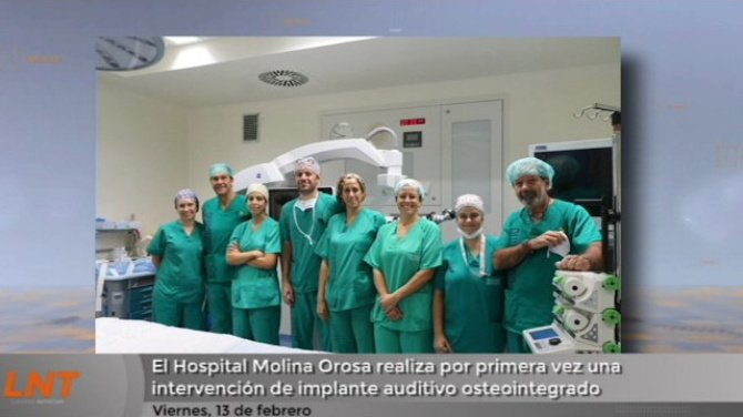El Hospital Molina Orosa realiza por primera vez una intervención de implante auditivo osteointegrado