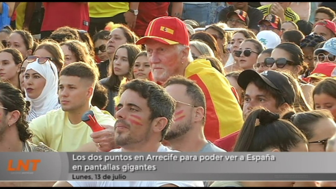 Los dos puntos en Arrecife para poder ver a España en pantallas gigantes Los dos puntos en Arrecife para poder ver a España en pantallas gigantes