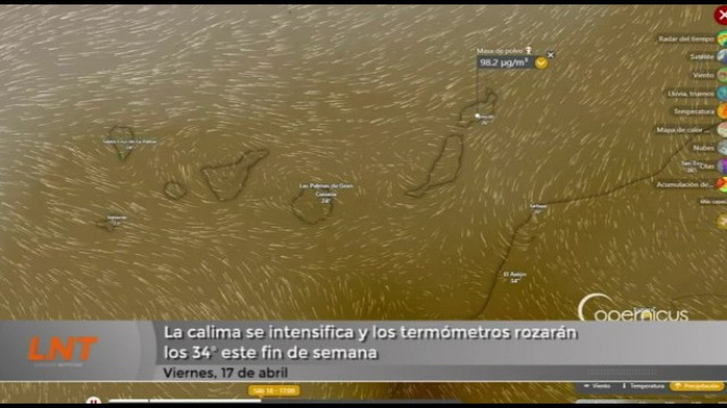 La calima se intensifica y los termómetros rozarán los 34 grados este fin de semana