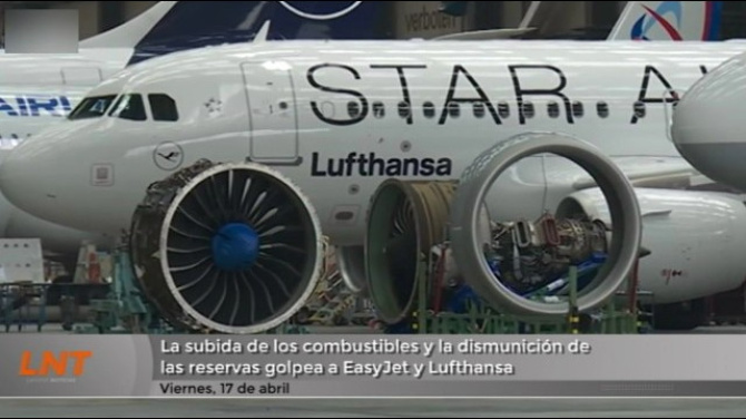 La subida de los combustibles y la disminución de las reservas golpea a EasyJet y Lufthansa