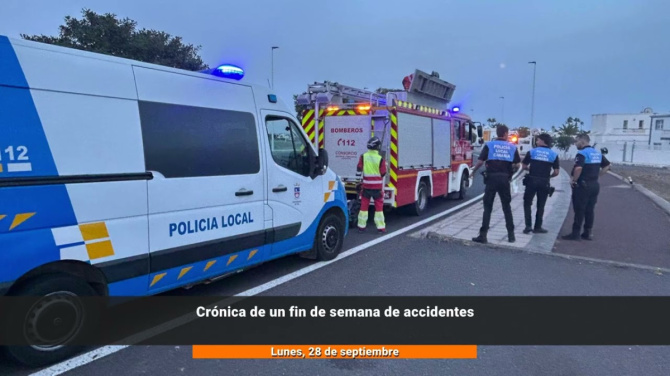 Un fin de semana accidentado en Lanzarote: rescate en el mar y varios choques Un fin de semana accidentado en Lanzarote: rescate en el mar y varios choques