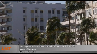 Se esperan fuertes rachas de viento de 70 km/h para el jueves Se esperan fuertes rachas de viento de 70 km/h para el jueves