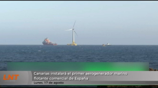 Canarias instalará el primer aerogenerador marino flotante comercial de España Canarias instalará el primer aerogenerador marino flotante comercial de España