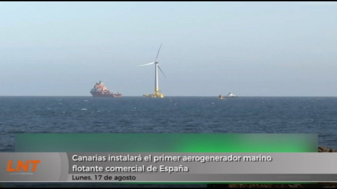 Canarias instalará el primer aerogenerador marino flotante comercial de España