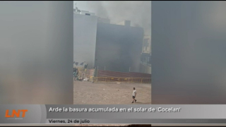 Arde la basura acumulada en el solar de 'Cocelan'