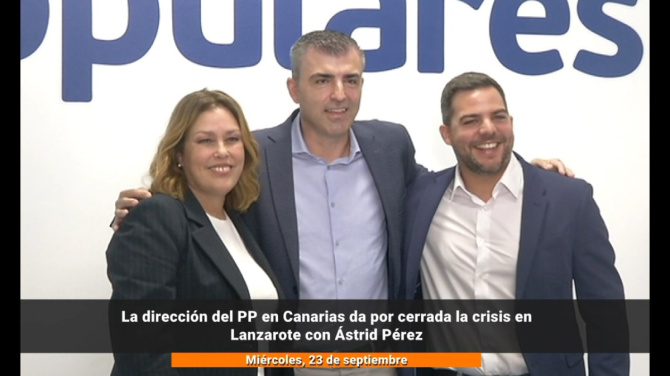 La dirección del PP en Canarias da por cerrada la crisis en Lanzarote con Astrid