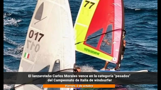 El lanzaroteño Carlos Morales conquista el Campeonato de Italia de Windsurfer en categoría "pesados"