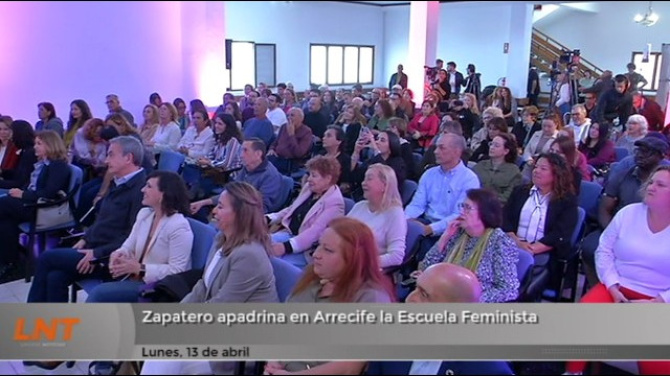 Zapatero apadrina en Arrecife la Escuela Feminista