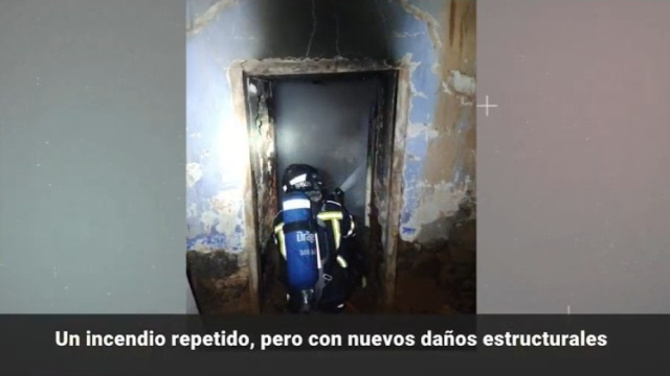 Un nuevo incendio deja daños estructurales en un edificio abandonado de Arrecife
