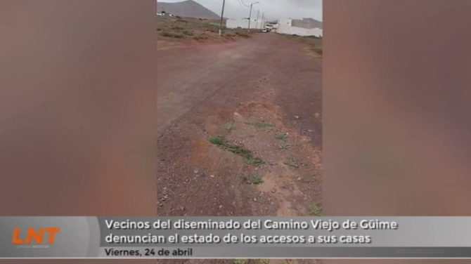 Vecinos del diseminado del Camino Viejo de Güime denuncian el estado del acceso a sus casas
