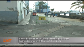 Cortes de tráfico en las Cuatro Esquinas para frenar las inundaciones en El Charco
