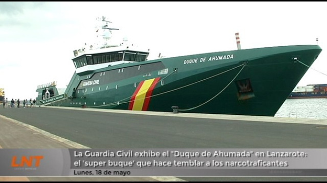 Se exhibe en Lanzarote el ‘super buque’ que hace temblar a los narcotraficantes